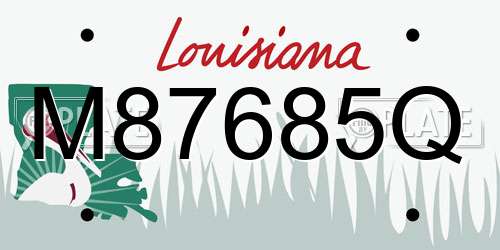 M87685Q Louisiana License Plate