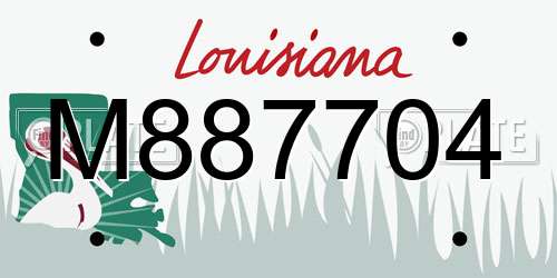 M887704 Louisiana License Plate