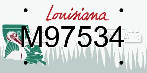 M97534 Louisiana License Plate