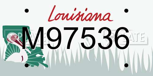 M97536 Louisiana License Plate