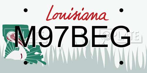 M97BEG Louisiana License Plate