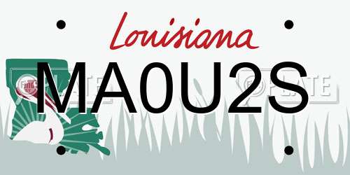 MA0U2S Louisiana License Plate