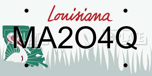 MA2O4Q Louisiana License Plate