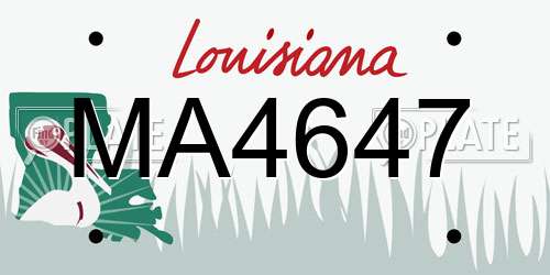 MA4647 Louisiana License Plate