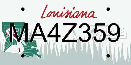 MA4Z359 Louisiana License Plate