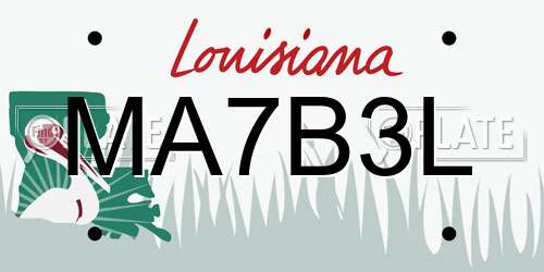 MA7B3L Louisiana License Plate