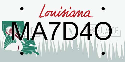 MA7D4O Louisiana License Plate
