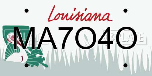 MA7O4O Louisiana License Plate