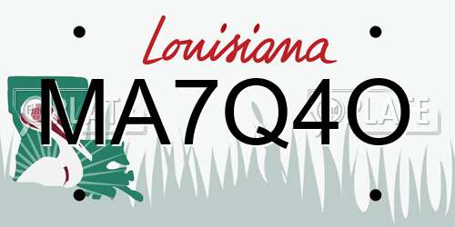 MA7Q4O Louisiana License Plate