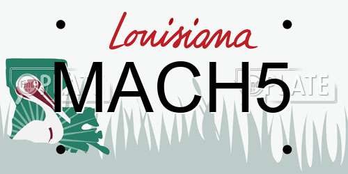 MACH5 Louisiana License Plate