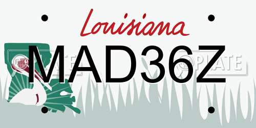 MAD36Z Louisiana License Plate