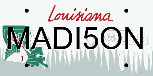 MADI5ON Louisiana License Plate