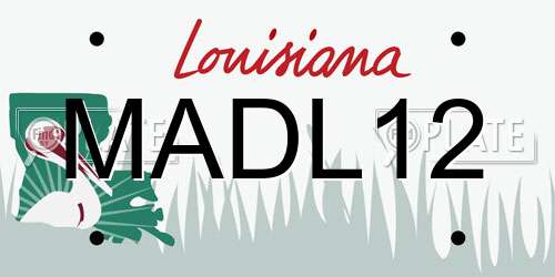 MADL12 Louisiana License Plate
