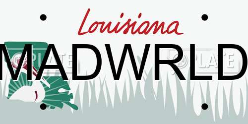 MADWRLD Louisiana License Plate