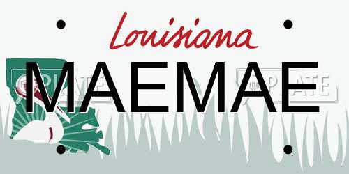 MAEMAE Louisiana License Plate