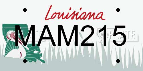 MAM215 Louisiana License Plate