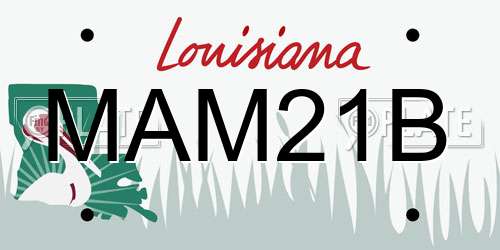 MAM21B Louisiana License Plate