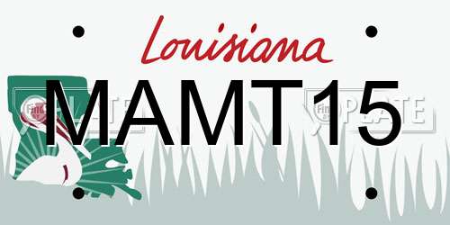 MAMT15 Louisiana License Plate
