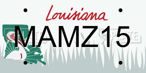 MAMZ15 Louisiana License Plate