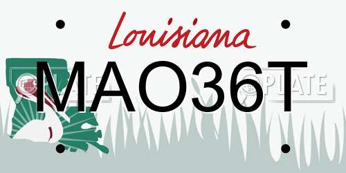 MAO36T Louisiana License Plate