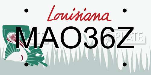 MAO36Z Louisiana License Plate