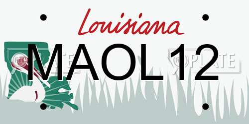 MAOL12 Louisiana License Plate