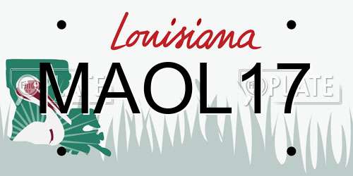 MAOL17 Louisiana License Plate