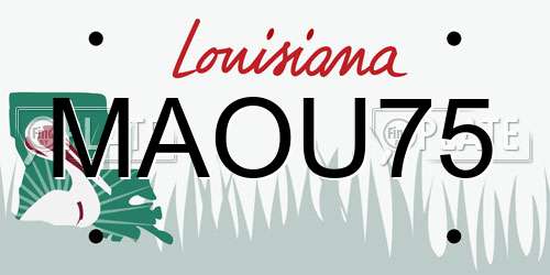 MAOU75 Louisiana License Plate
