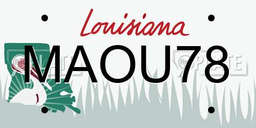 MAOU78 Louisiana License Plate