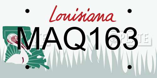 MAQ163 Louisiana License Plate