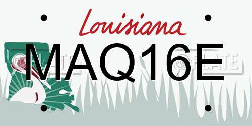 MAQ16E Louisiana License Plate
