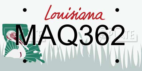 MAQ362 Louisiana License Plate