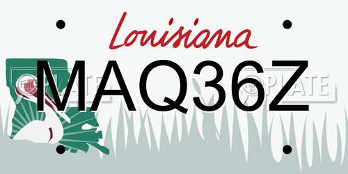 MAQ36Z Louisiana License Plate