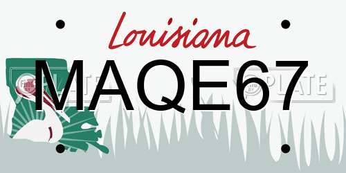 MAQE67 Louisiana License Plate