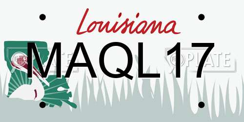 MAQL17 Louisiana License Plate