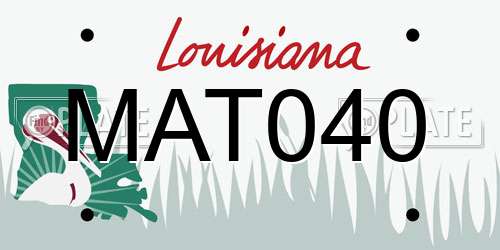 MAT040 Louisiana License Plate