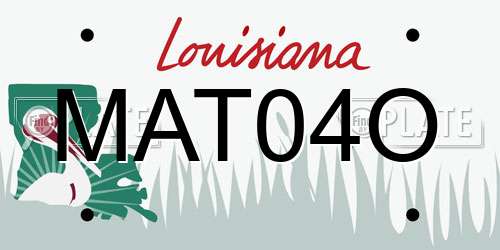 MAT04O Louisiana License Plate