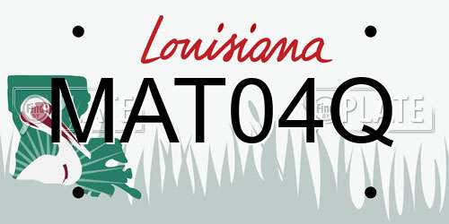 MAT04Q Louisiana License Plate
