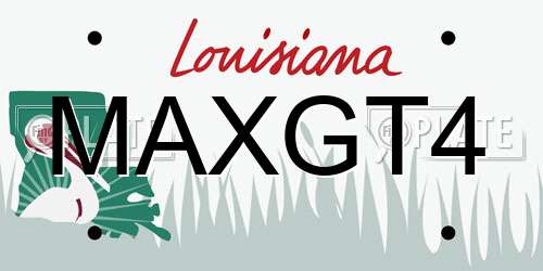 MAXGT4 Louisiana License Plate