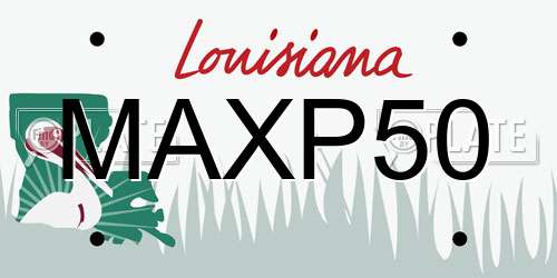 MAXP50 Louisiana License Plate