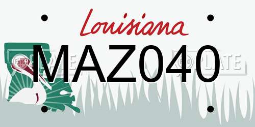 MAZ040 Louisiana License Plate