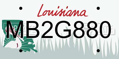 MB2G880 Louisiana License Plate