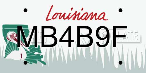 MB4B9F Louisiana License Plate