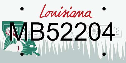 MB52204 Louisiana License Plate
