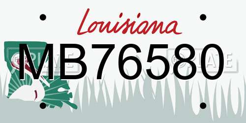MB76580 Louisiana License Plate