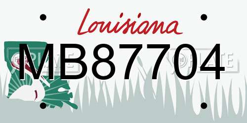 MB87704 Louisiana License Plate