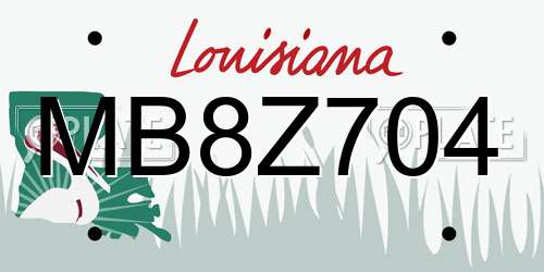 MB8Z704 Louisiana License Plate
