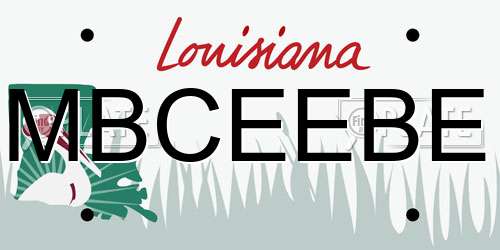 MBCEEBE Louisiana License Plate