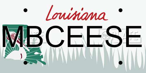 MBCEESE Louisiana License Plate