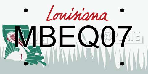 MBEQ07 Louisiana License Plate